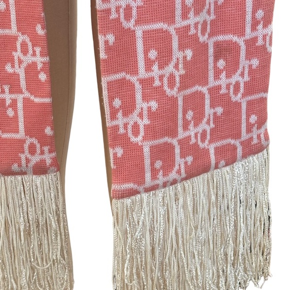 Vintage Dior Knit Logo Scarf in Pink - Picture 9 of 14